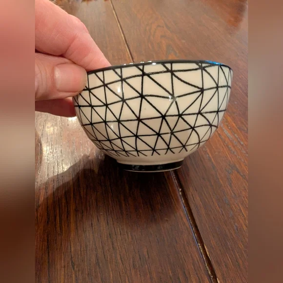 Black and White Patterned Ceramic Bowls By Short St_ries - Picture 3 of 6